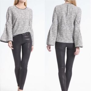 Banana Republic Soft Boucle Tweed Bell Sleeve Top W028